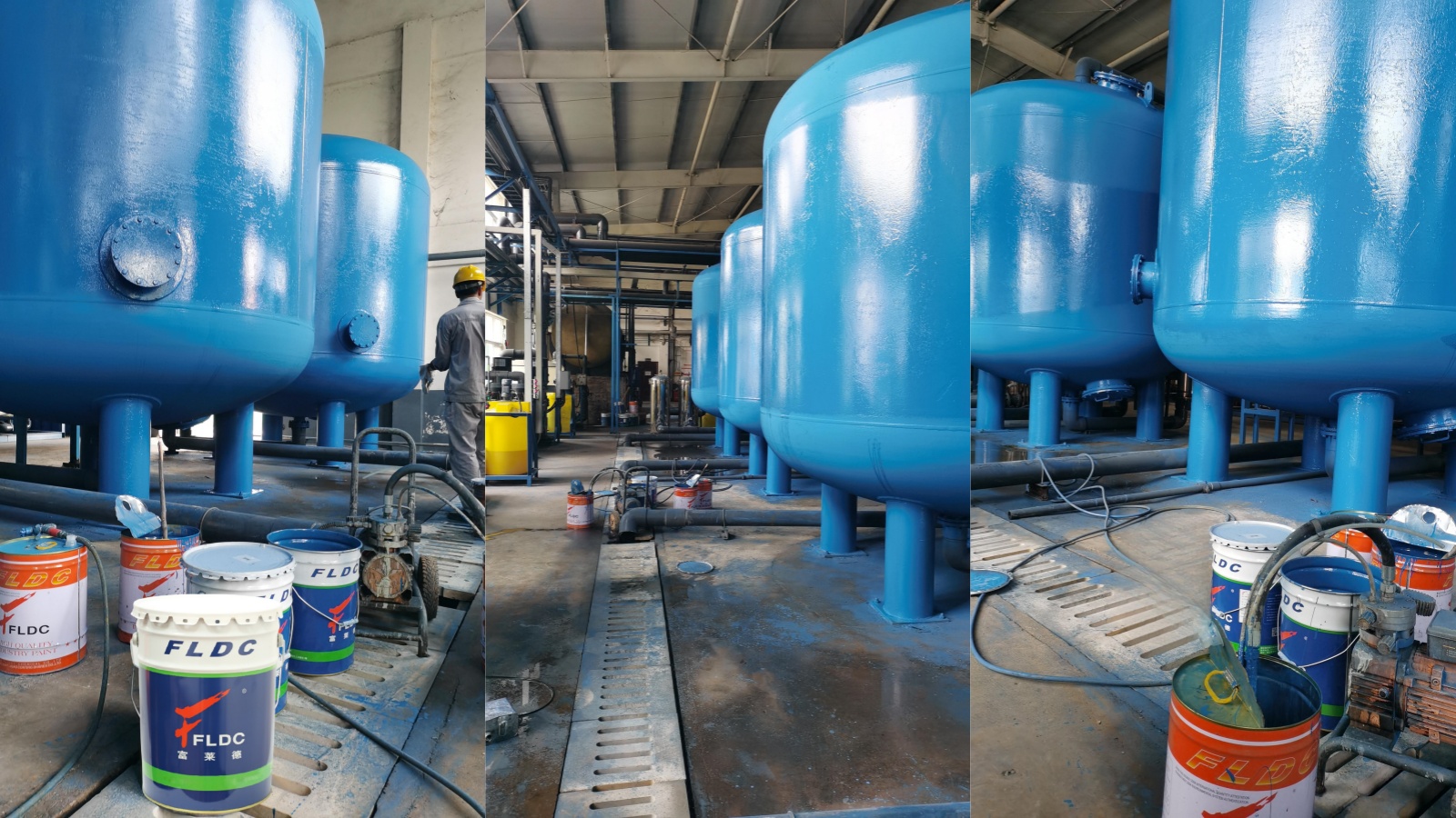 富萊德涂料在石英砂過濾器玻璃鋼儲罐防腐的應用